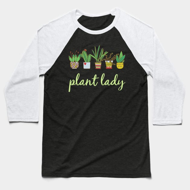 Plant Lady Baseball T-Shirt by Whimsical Frank